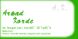 arpad korde business card